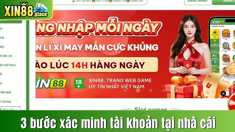 3 bước xác minh tài khoản tại nhà cái